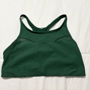 Lululemon Ribbed Mesh High Neck Forest Green Sports Bra